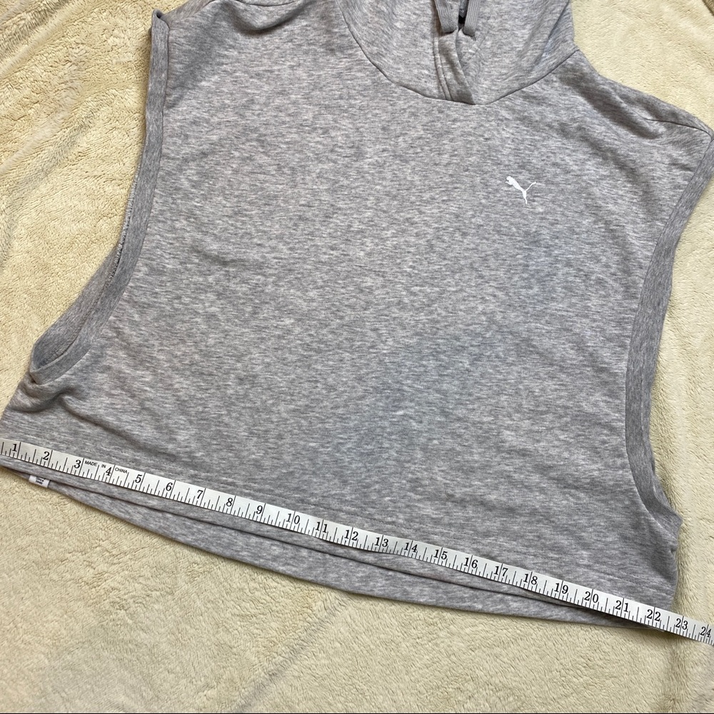 PUMA Hoodie Crop Sweatshirt Muscle Tee Gray XL - Picture 8 of 12
